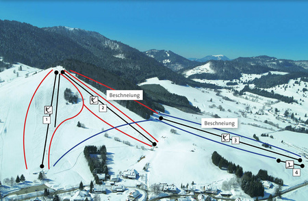 Skigebiet Spitzenberg und Köpfle in Bernau im Schwarzwald, Ortsteil Innerlehen. Skigebiet Spitzenberg und Köpfle in Bernau im Schwarzwald, Ortsteil Innerlehen.